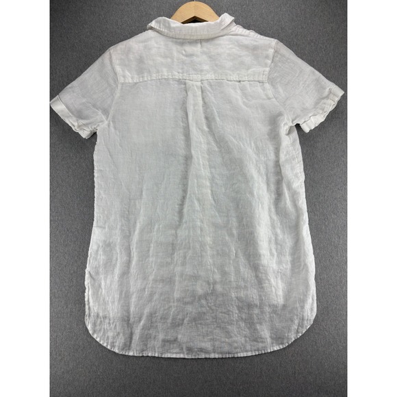 Christian Siriano New York Button Down Shirt Mens L Linen White Tunic Beach - Picture 3 of 10